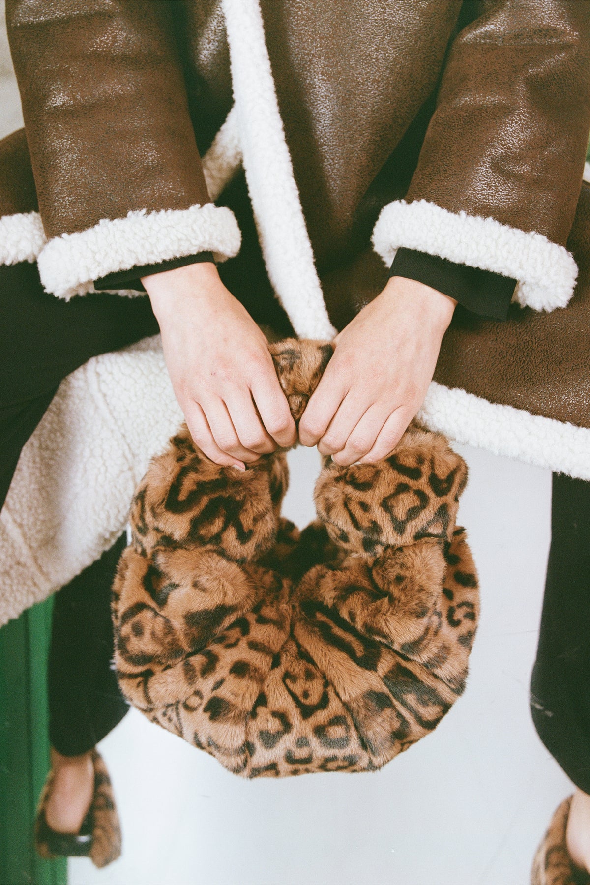 Cheetah Faux Fur Lopsy Bag in Cheetah Scramble