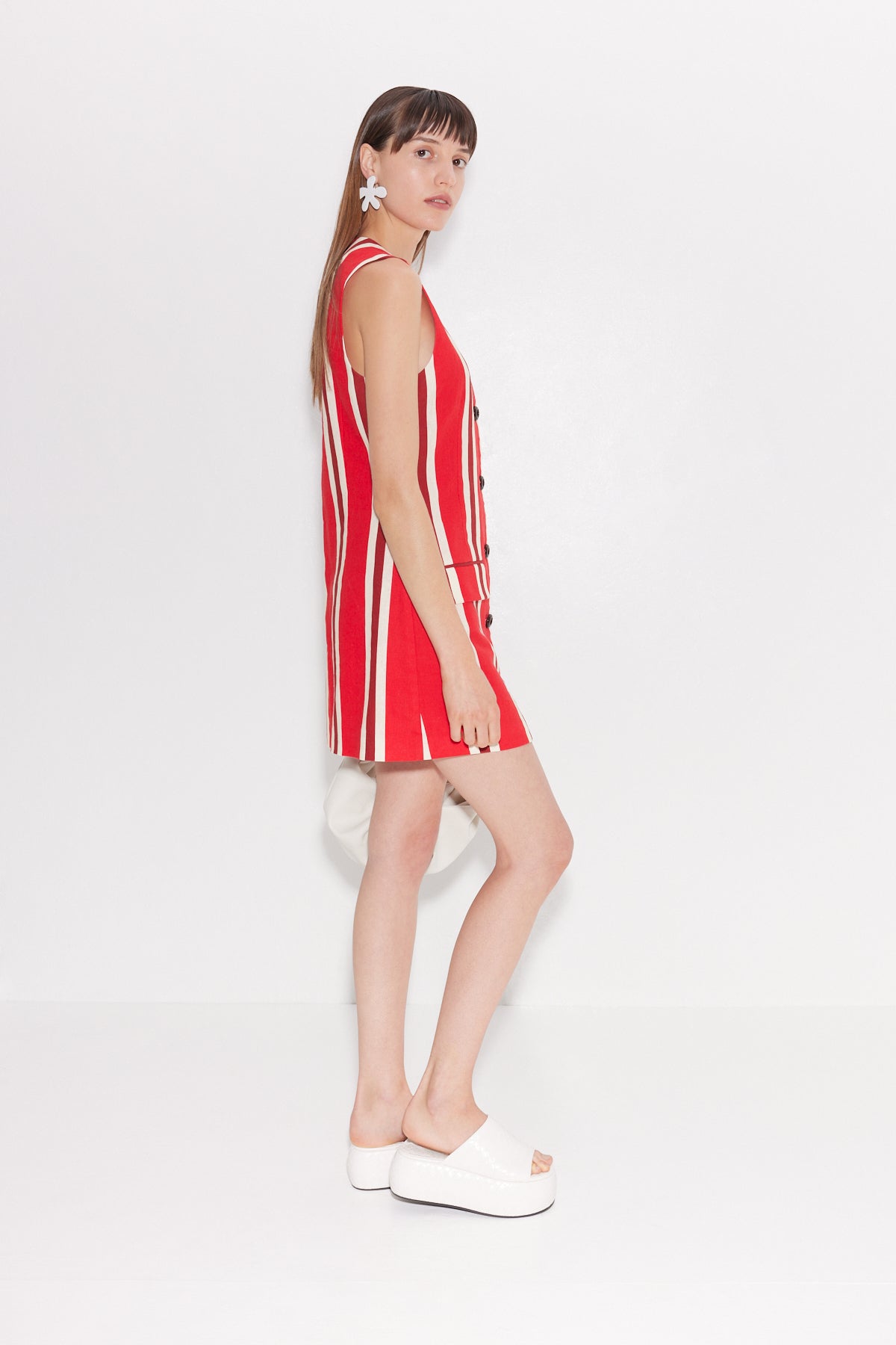 W4432-CAROB-LINEN-MINI-DRESS-MOROCCAN-SPICE-STRIPE-SIDE-FULL-BODY-SHOT