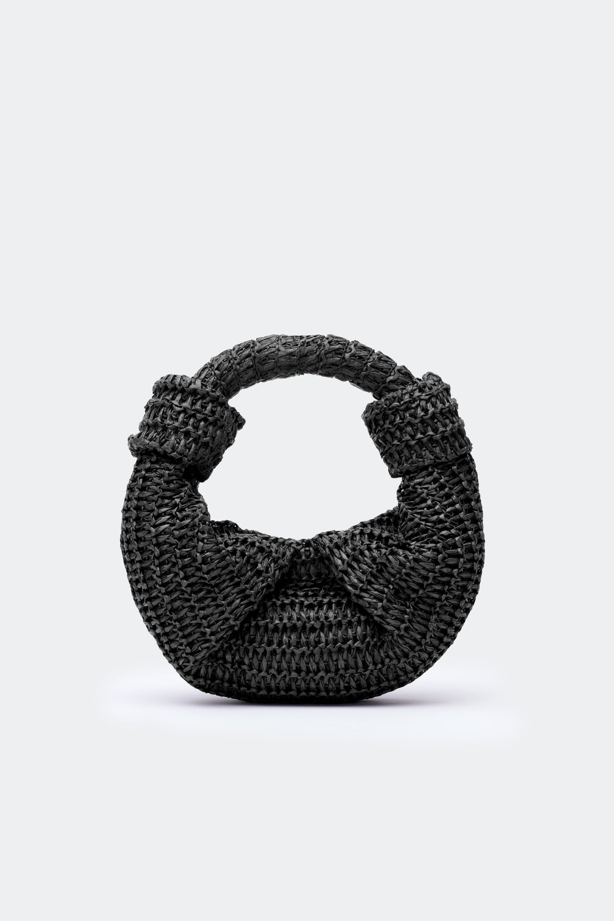 Raffia Lopsy Bag in Black