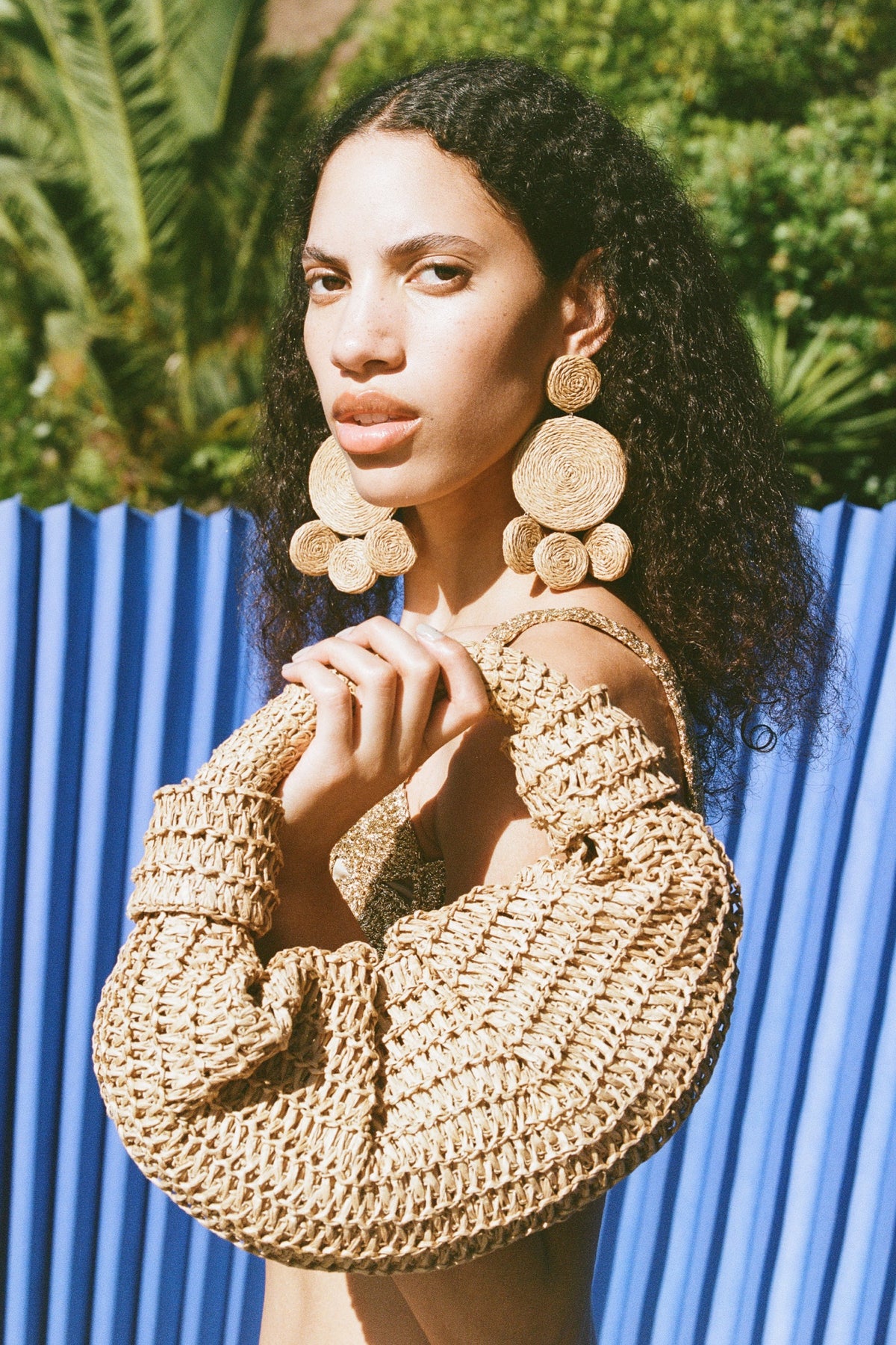 Raffia Deco Earring in Natural