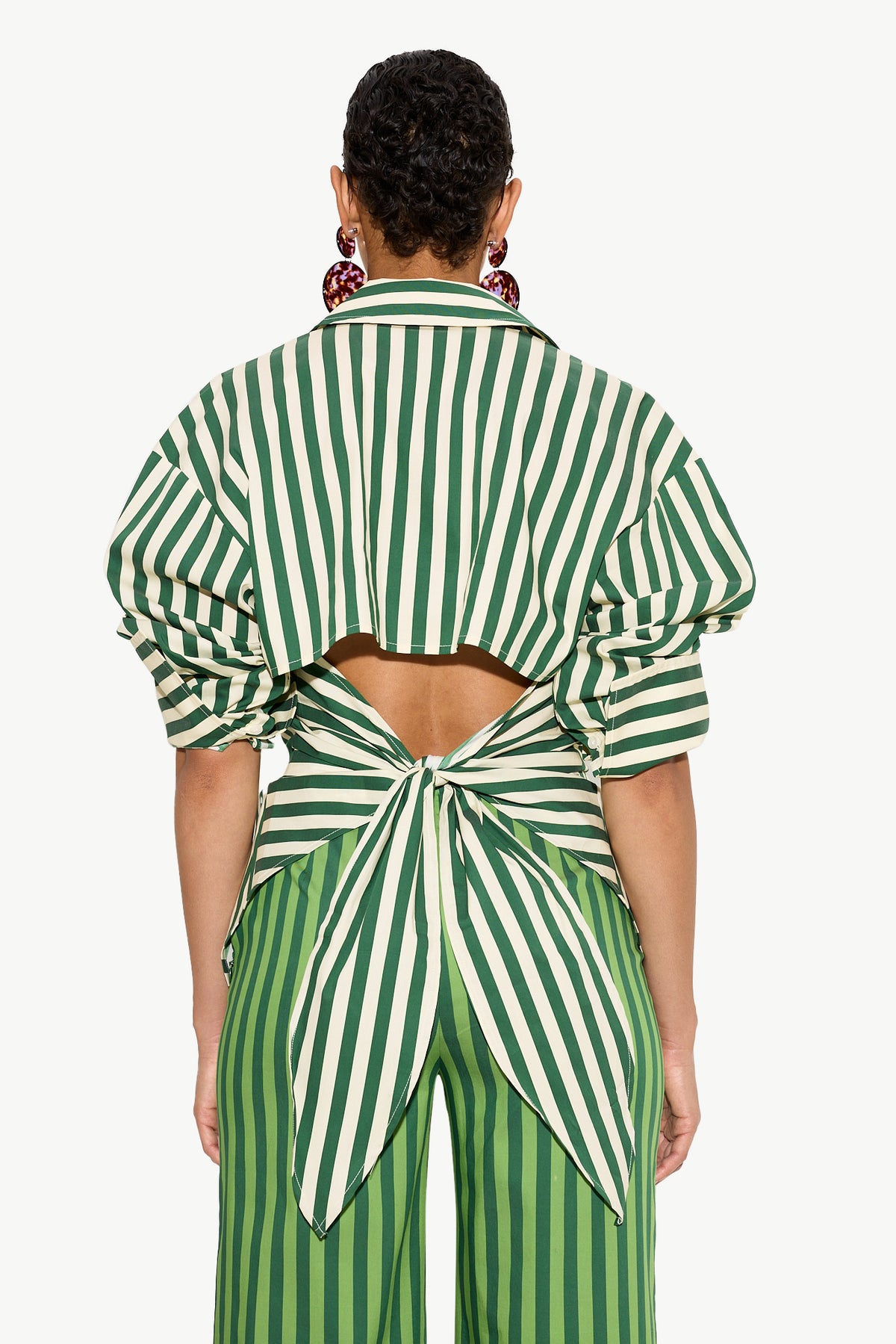 LOCH-STRIPED-POPLIN-TOP-GUMMY-GREEN