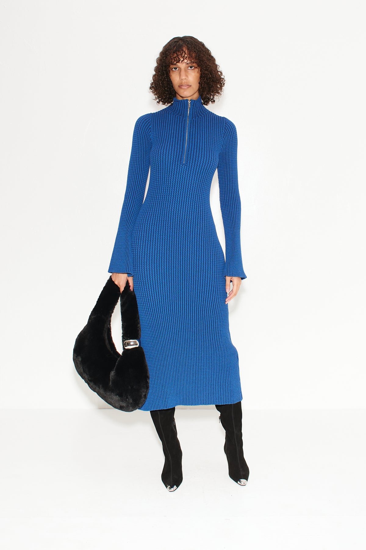 ZUMITEXTUREDKNITDRESSINBLUE