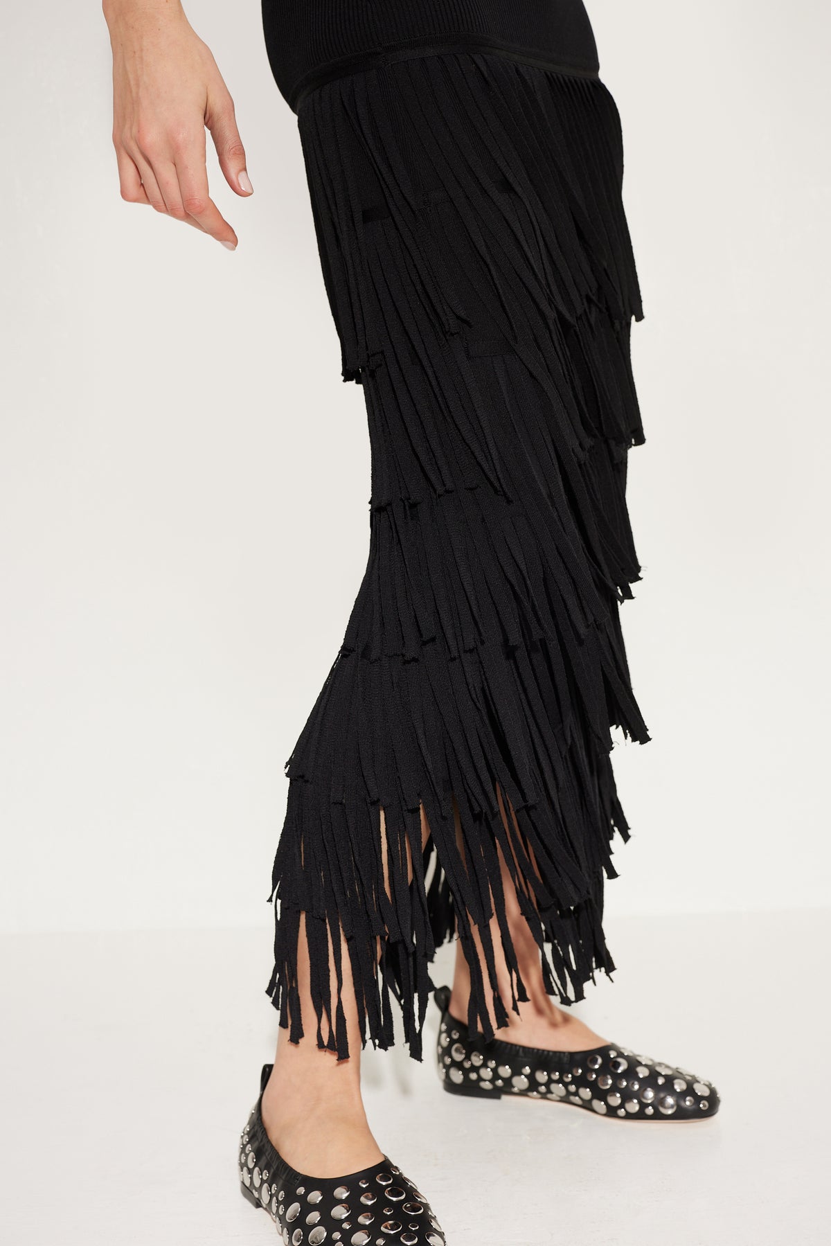 ZA-ZA-KNIT-FRINGE-DRESS-BLACK